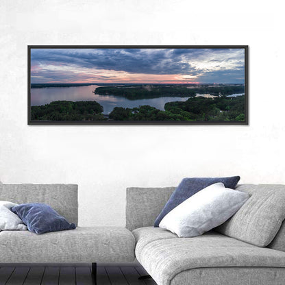 Lake Gaston Mist at Dusk Wall Art