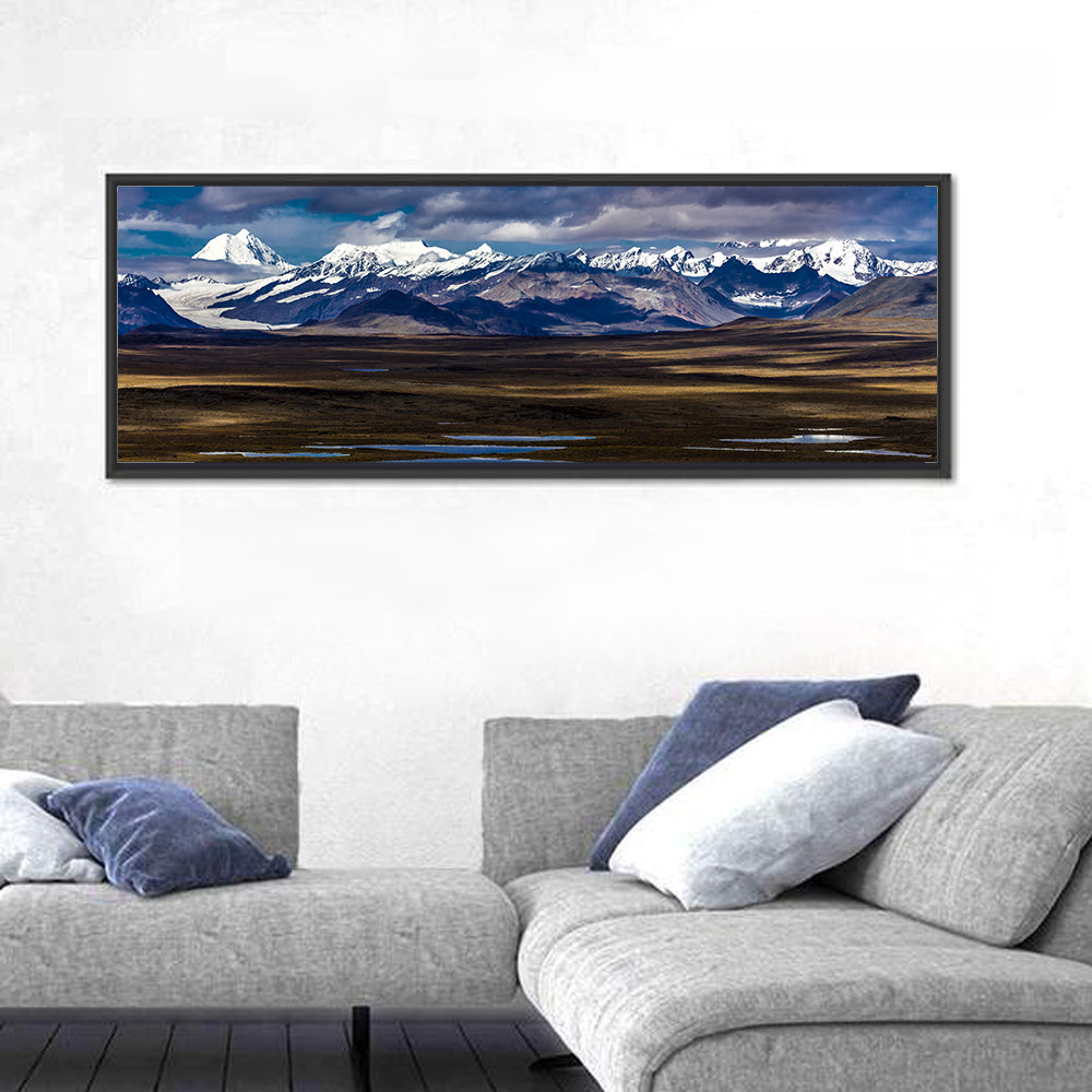 Mount Hess and Mount Debora with Wetlands Wall Art in a room, panoramic