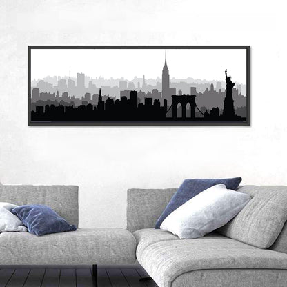 New York Skyline Silhouette Wall Art