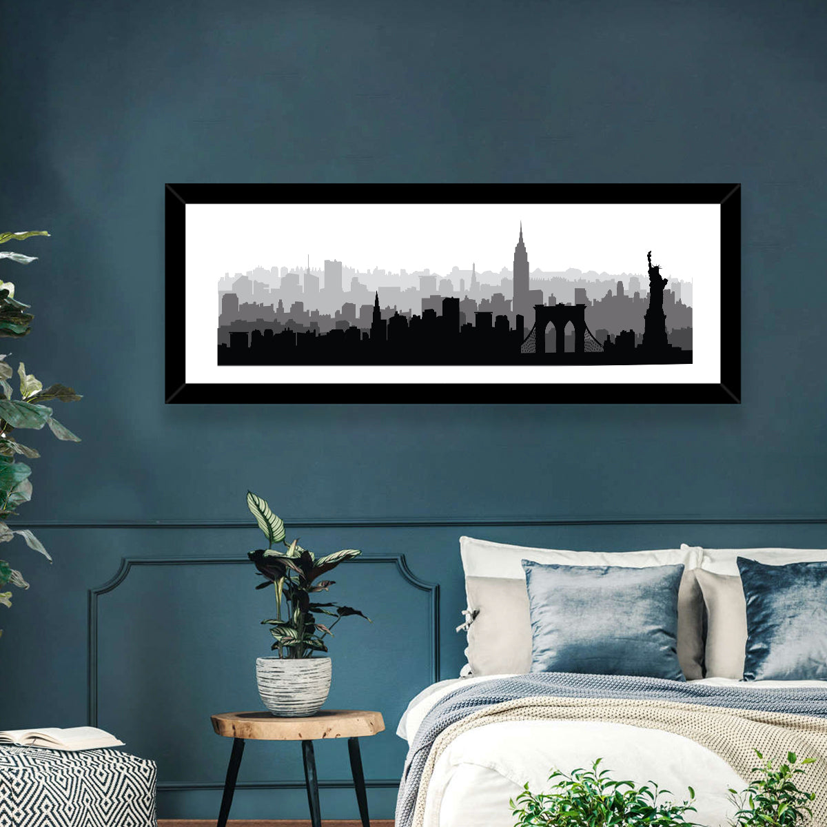New York Skyline Silhouette Wall Art