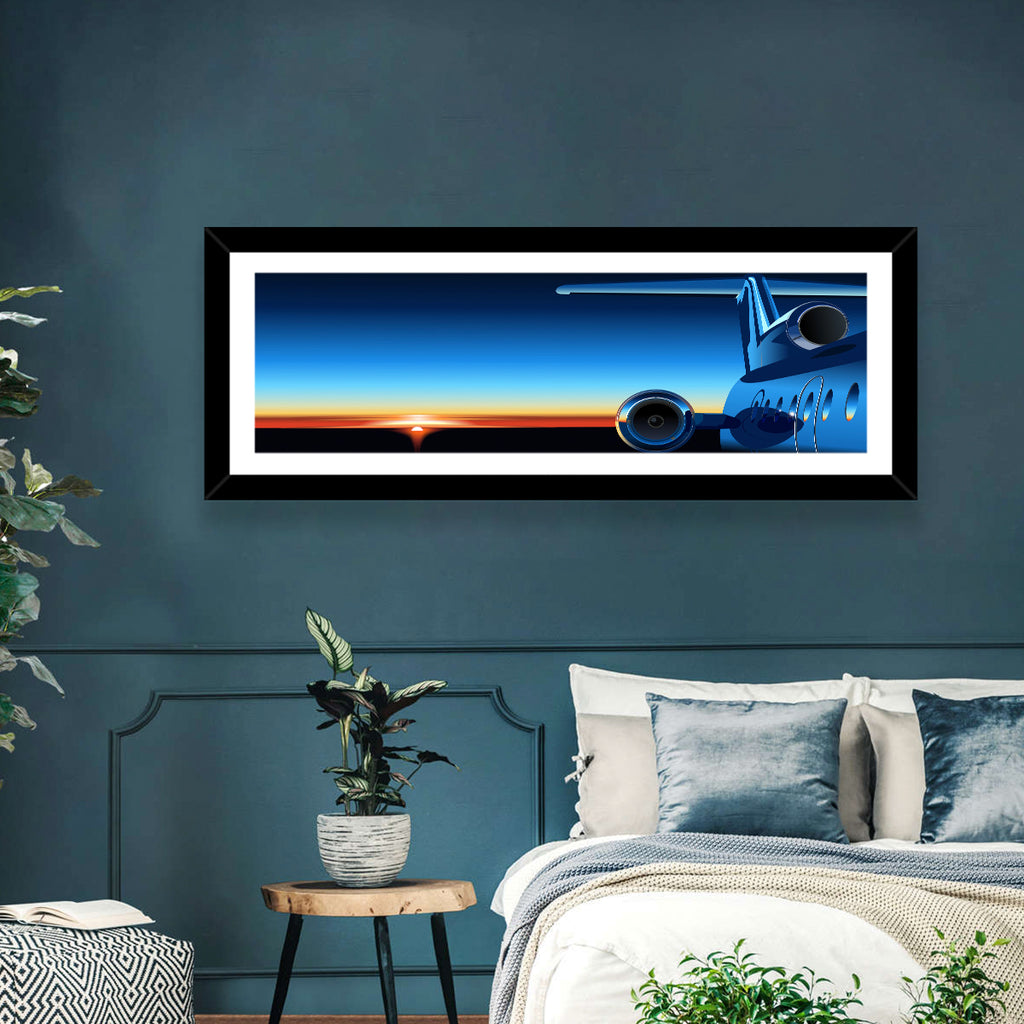 Private Jet Sunrise Wall Art