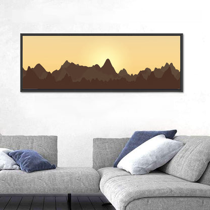 Sunset Mountain Silhouettes Wall Art