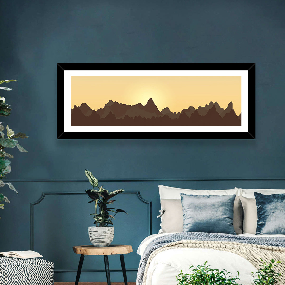 Sunset Mountain Silhouettes Wall Art