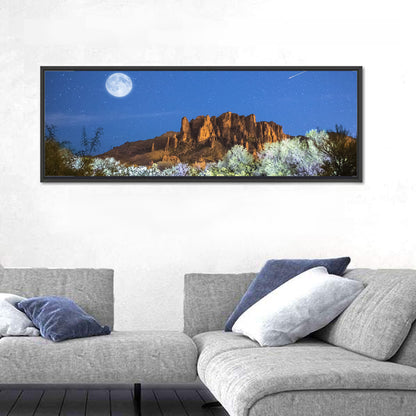 Moonlit Superstition Mountains Arizona Wall Art