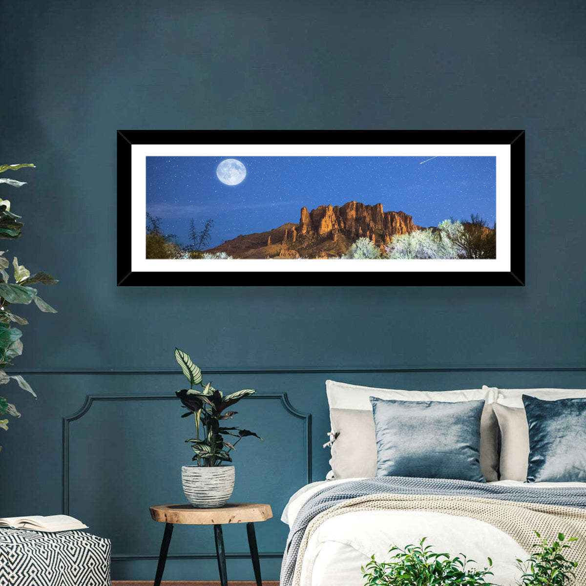 Moonlit Superstition Mountains Arizona Wall Art