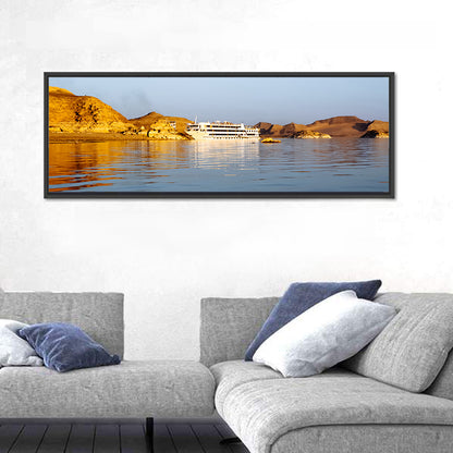 Lake Nasser Cruise Ship at Golden Hour Wall Art