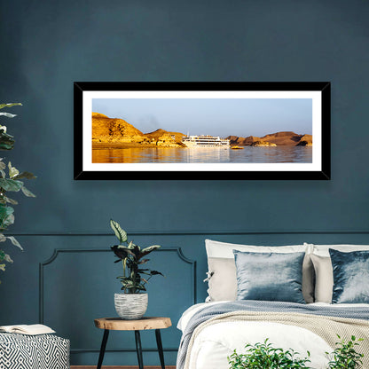 Lake Nasser Cruise Ship at Golden Hour Wall Art