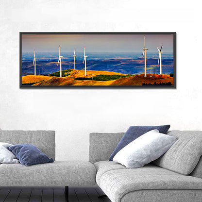 Golden Hour Wind Turbines Wall Art