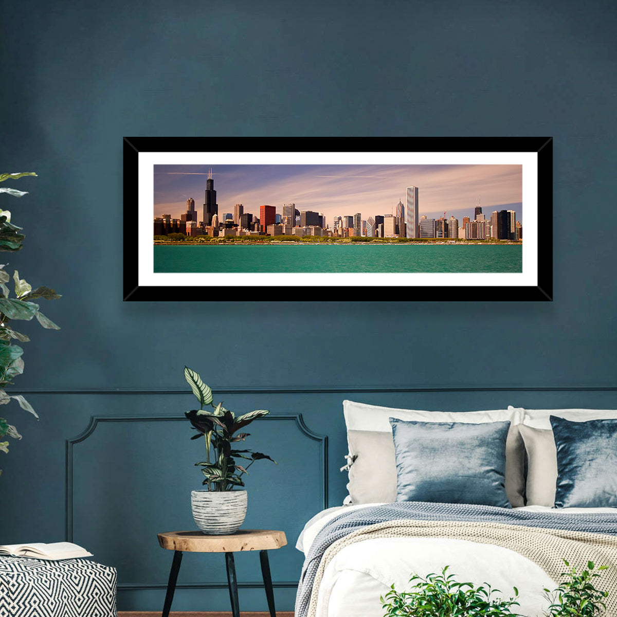 Chicago Skyline Above Lake Michigan Wall Art
