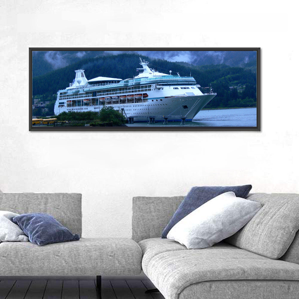 Misty Docked Cruise Ship Wall Art