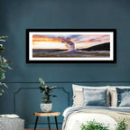 Old Faithful Erupting at Sunset Wall Art