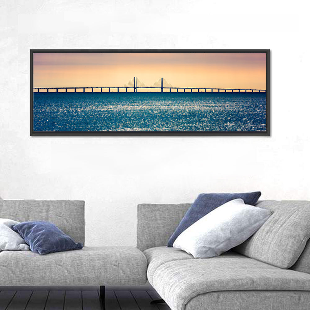 Øresund Bridge at Sunset Wall Art