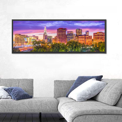 Hartford Skyline at Dusk Wall Art