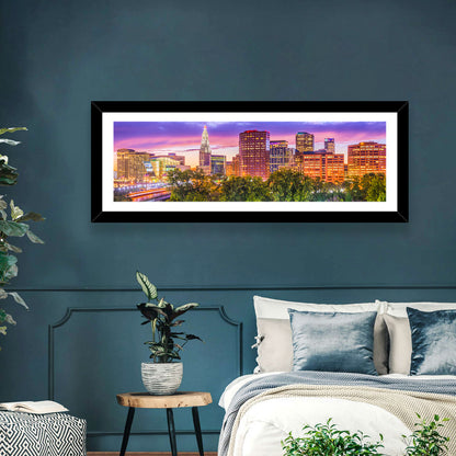 Hartford Skyline at Dusk Wall Art
