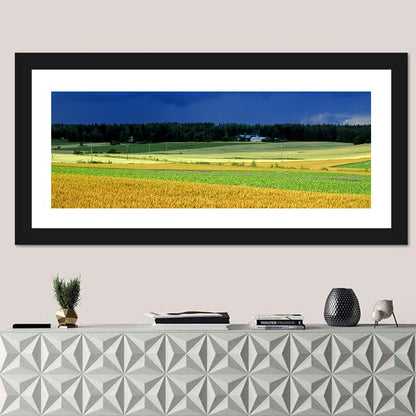 Cornfields Under Stormy Sky Wall Art