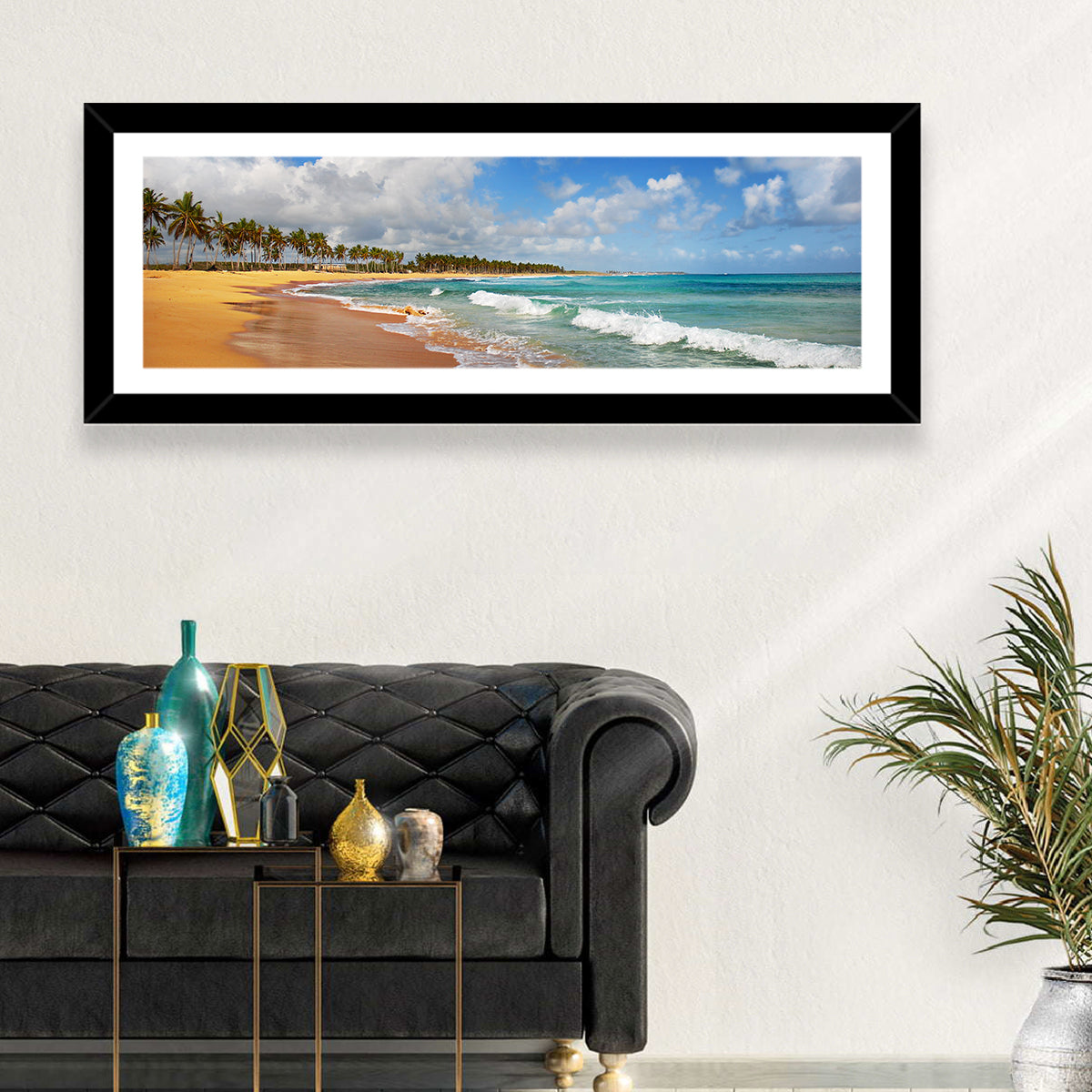Palm Lined Tropical Coast Wall Art