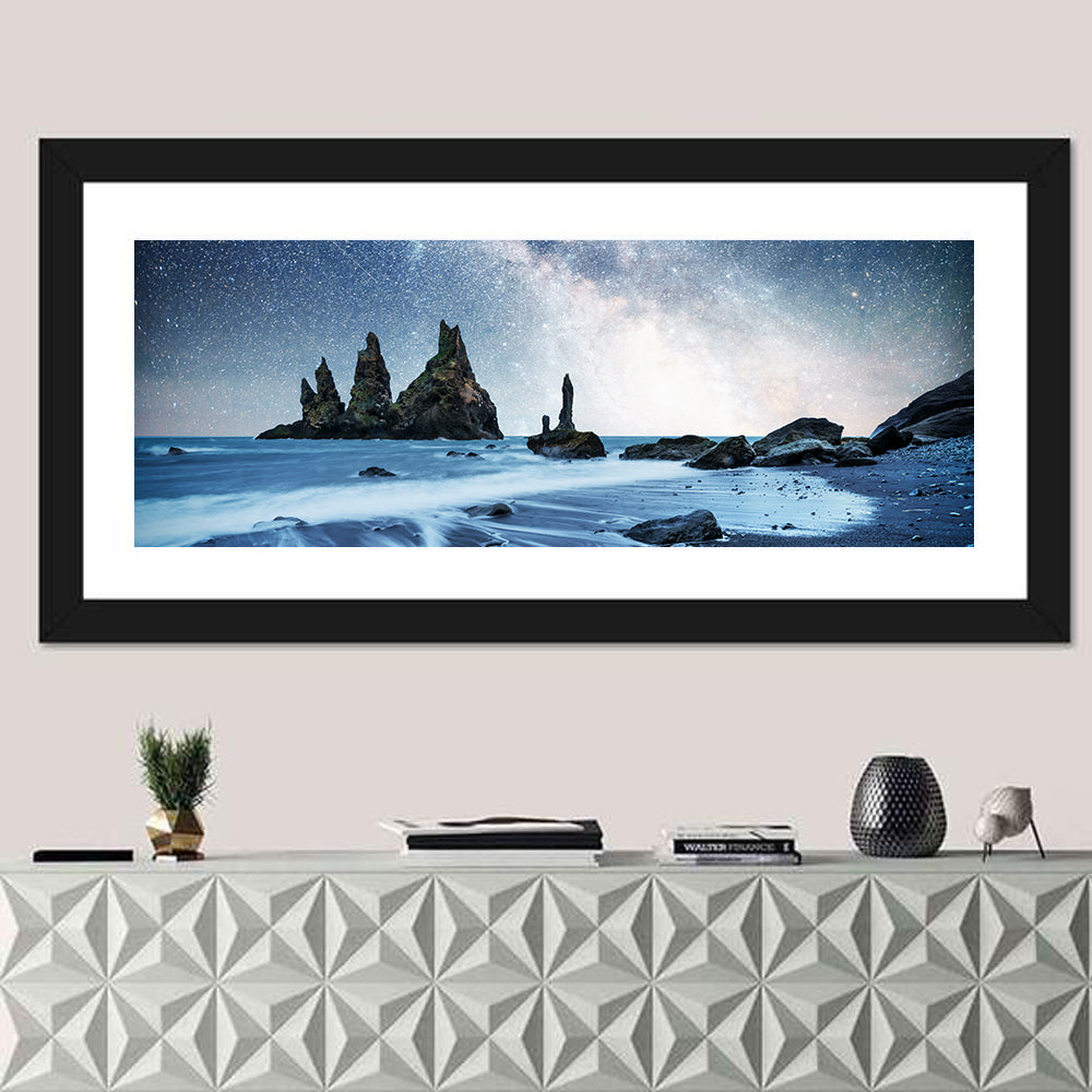 Reynisdrangar Sea Stacks Night Wall Art