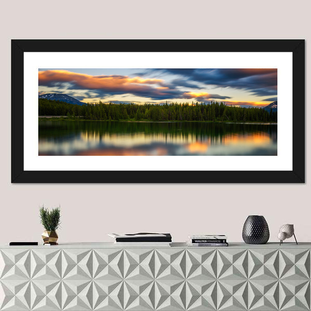 Herbert Lake Sunset Reflection Wall Art