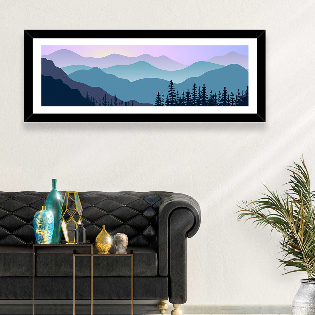 Purple Dawn Mountain Range Wall Art