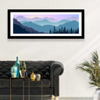 Purple Dawn Mountain Range Wall Art