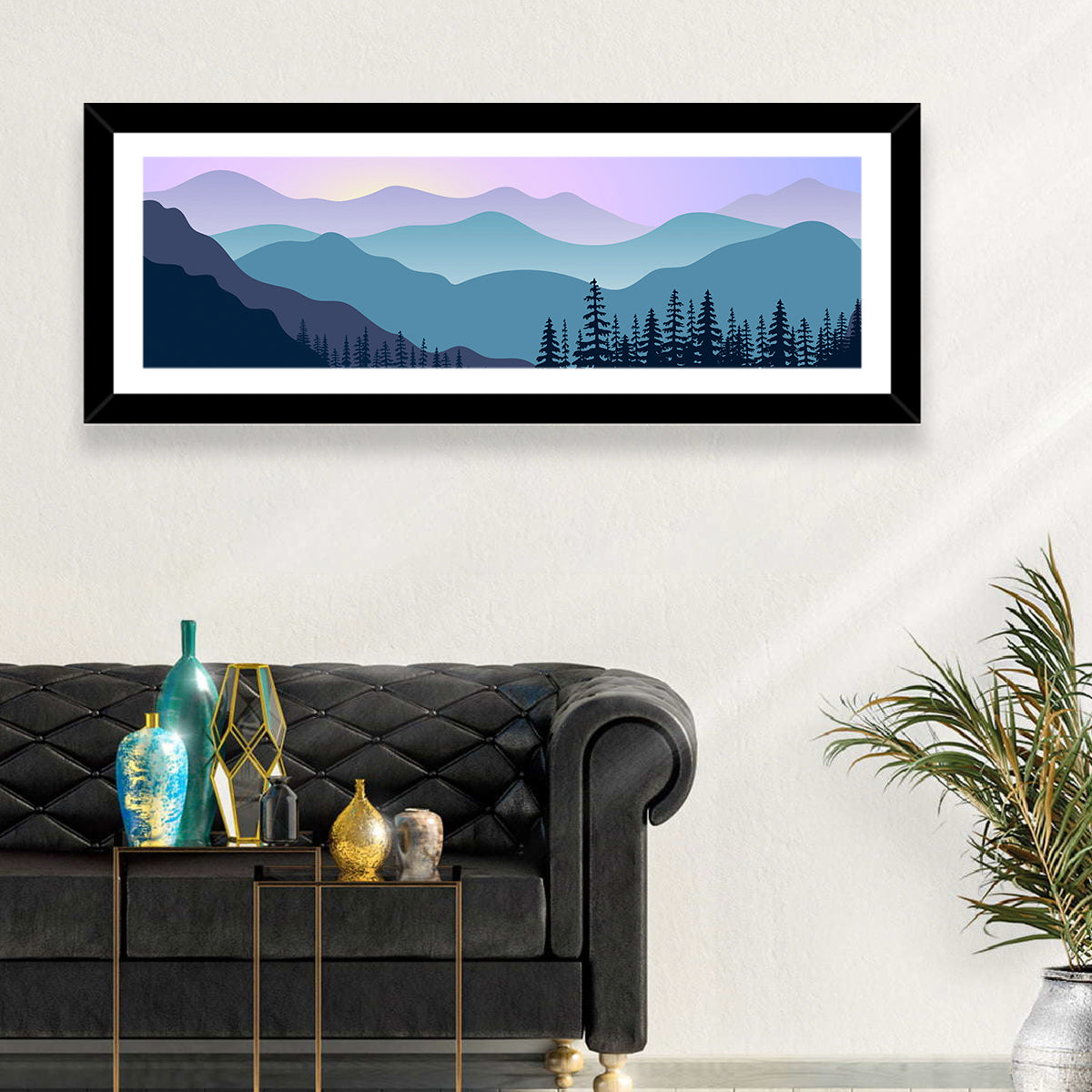 Purple Dawn Mountain Range Wall Art