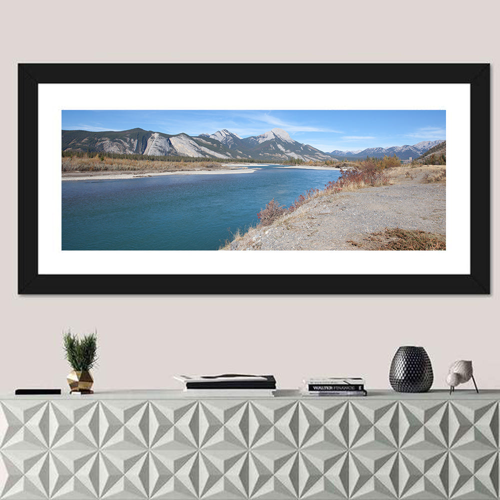 Mount Aeolus Over Athabasca Riverbank Wall Art