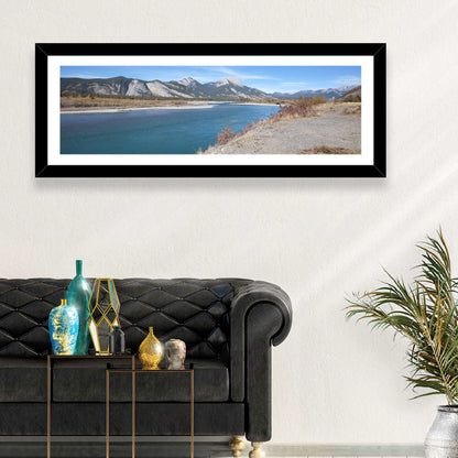 Mount Aeolus Over Athabasca Riverbank Wall Art