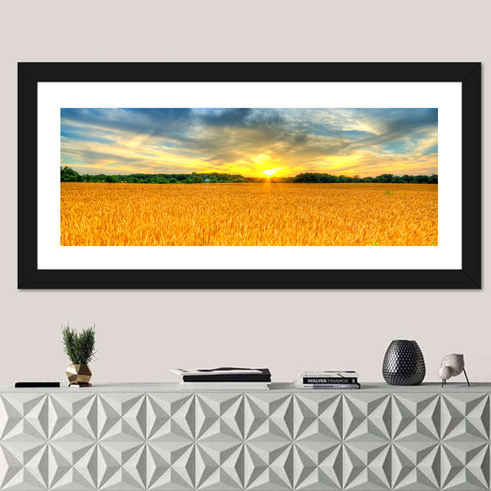Wheat Field Sunset Wall Art