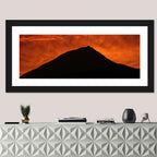 Pico Island Volcano Silhouette at Sunset Wall Art