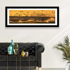 Seagull Flock at Golden Hour Wall Art