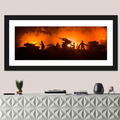 Nighttime Battlefield Silhouette Wall Art