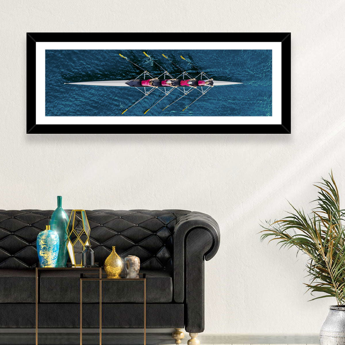 Four Rowers in Pink Shirts Wall Art