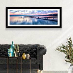 Cloudy Lake Sunset Wall Art