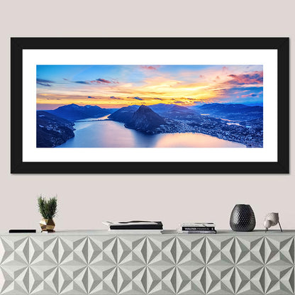 Sunset Over Lake Lugano Wall Art