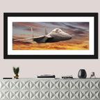Sunset Fighter Jet Wall Art