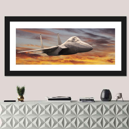 Sunset Fighter Jet Wall Art