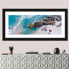 Aerial Beach with Rainbow Umbrella Wall Art