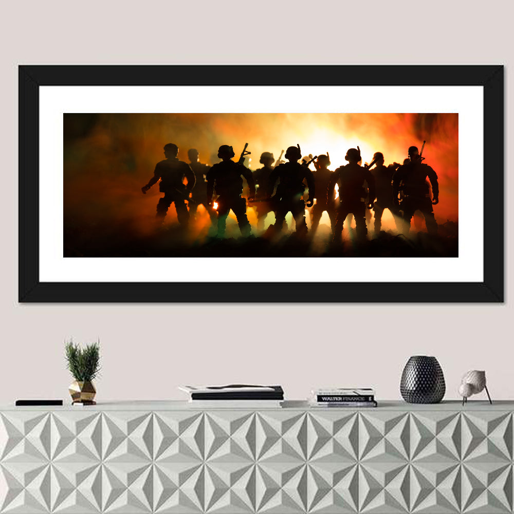 Silhouetted Infantry Line Wall Art
