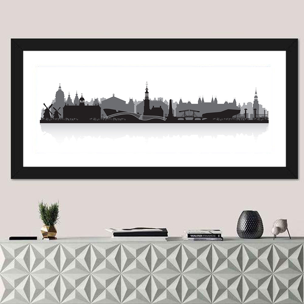 Amsterdam Skyline Silhouette Wall Art