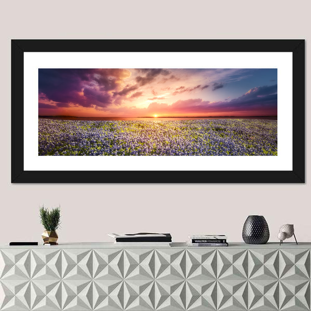 Texas Bluebonnet Sunset Wall Art