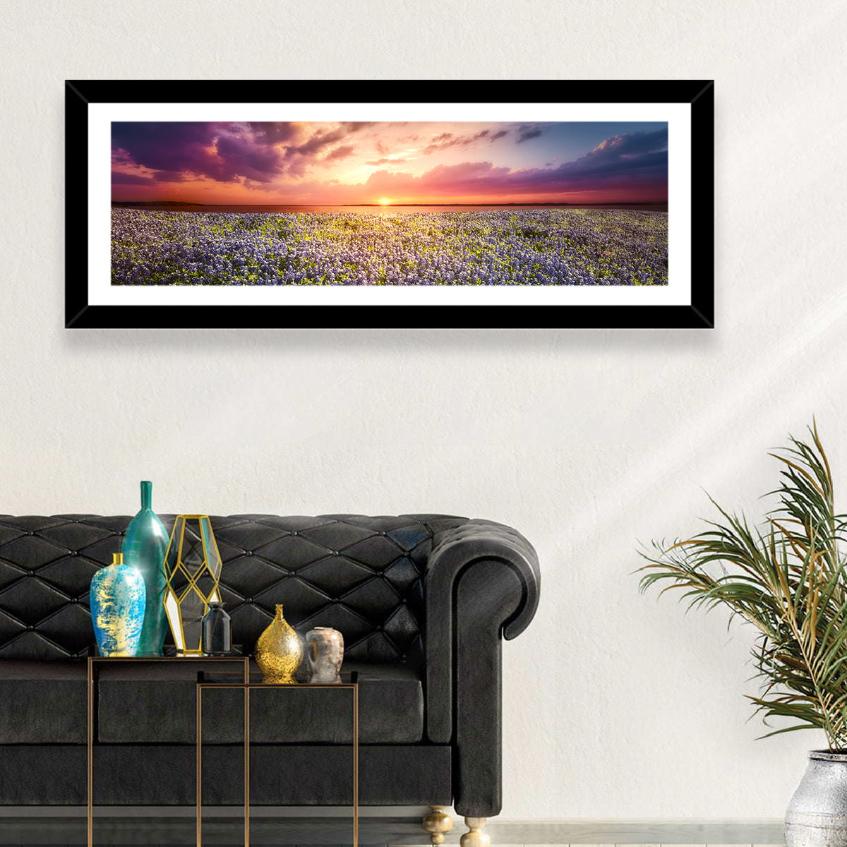 Texas Bluebonnet Sunset Wall Art