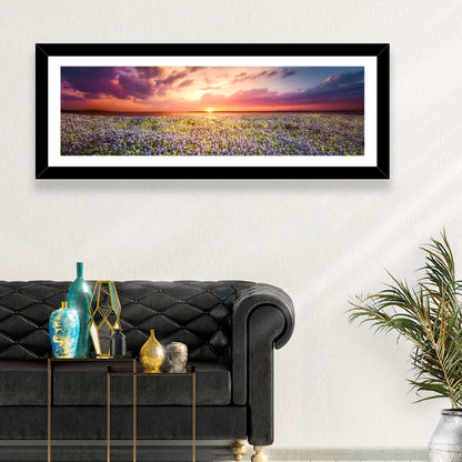 Texas Bluebonnet Sunset Wall Art