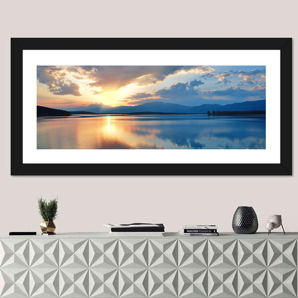 Golden Hour Lake Reflection Wall Art