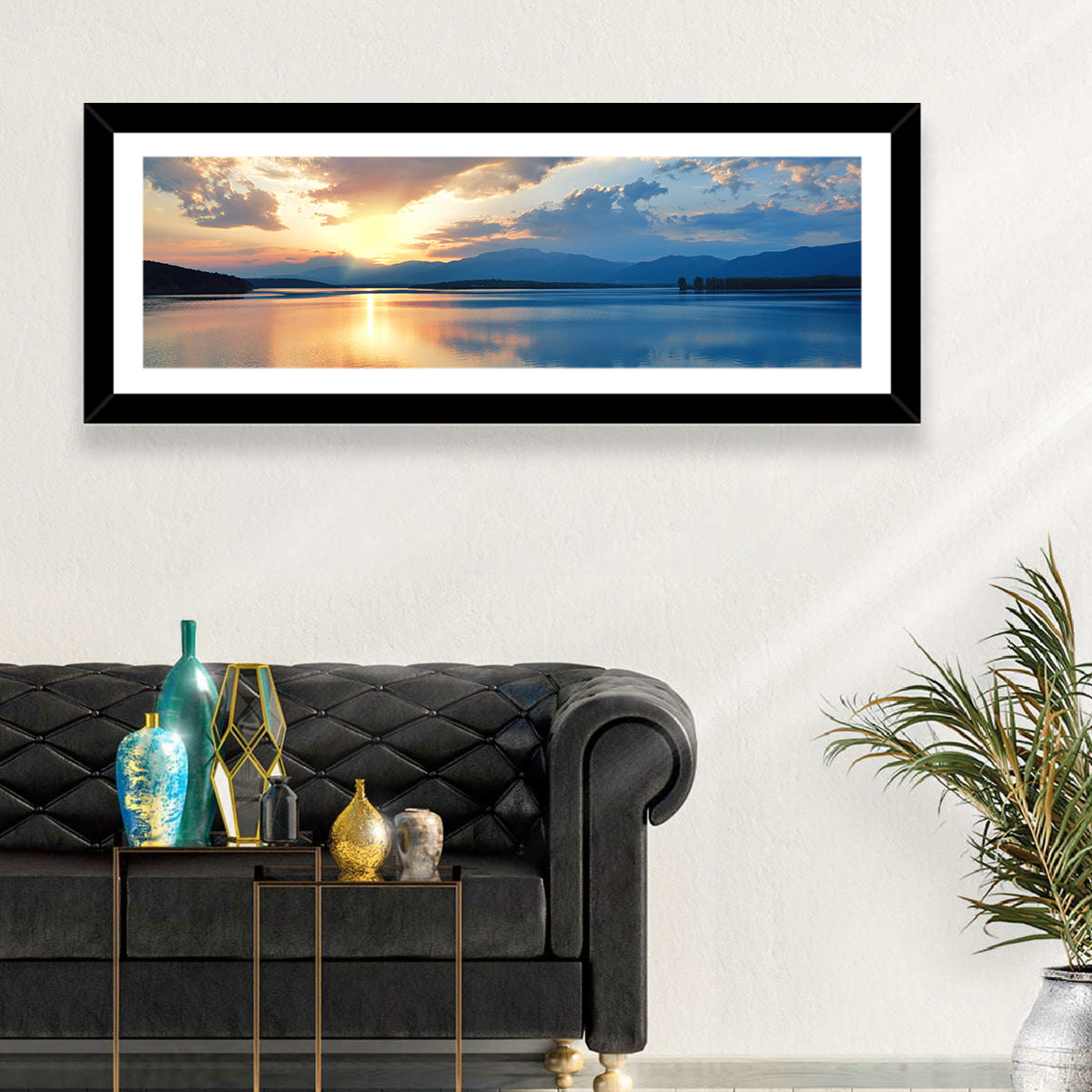 Golden Hour Lake Reflection Wall Art