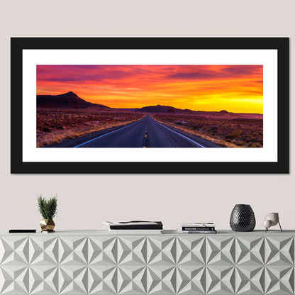 Infinite Desert Road Sunset Wall Art