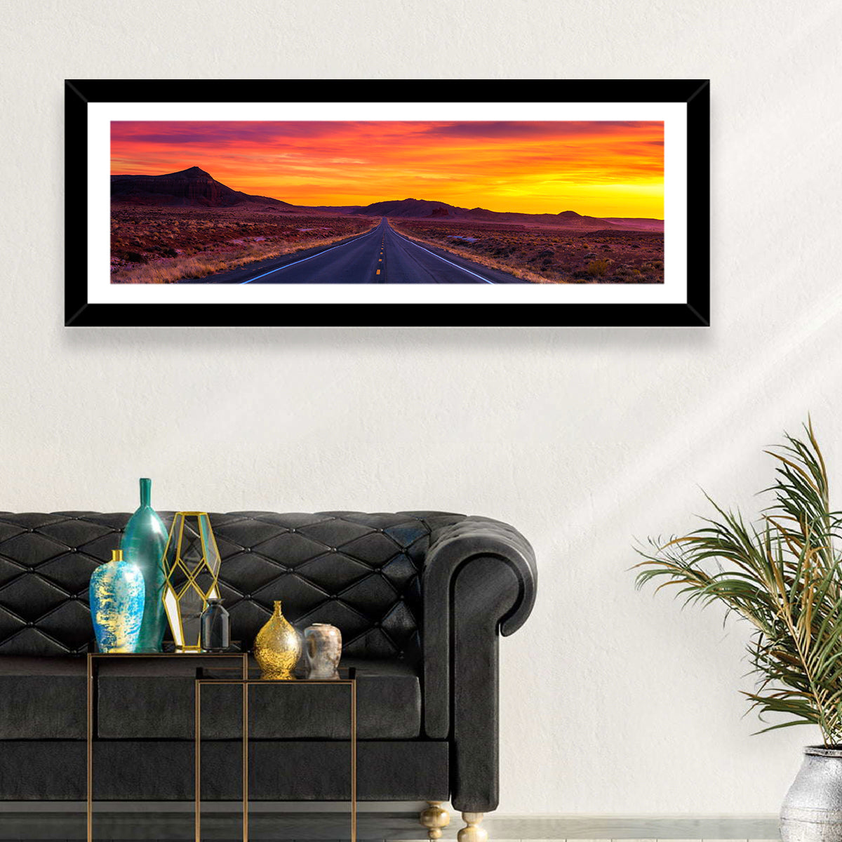 Infinite Desert Road Sunset Wall Art