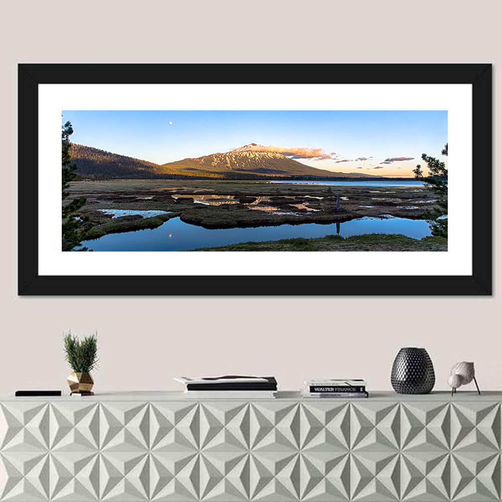 Mount Bachelor Moonlit Sunset Wall Art