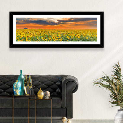 Golden Hour Sunflower Field Wall Art