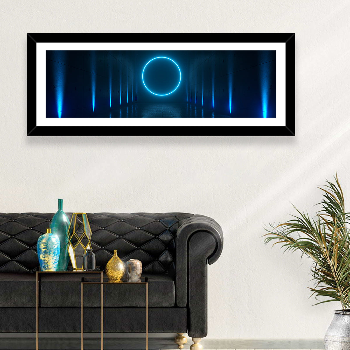 Glowing Neon Corridor Wall Art
