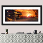 Glowing Pumpkin Scarecrow at Dusk Wall Art
